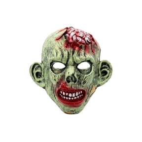 Face Mask Green Zombie Style Latex Halloween Accessory 1 Piece for Masquerade Parties Haunted House Events