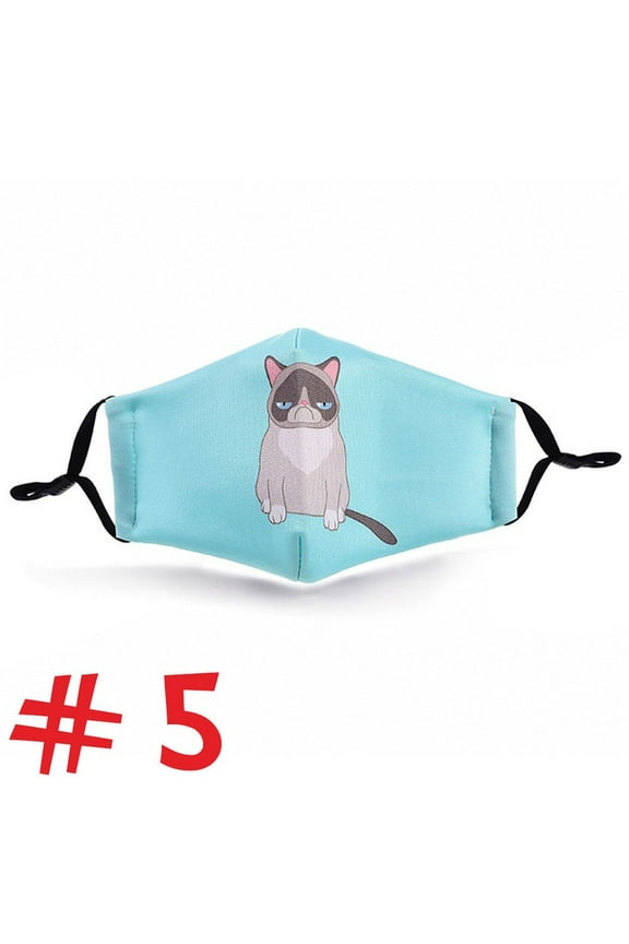 Face Mask Kids Youth with Filter Pocket Washable Reusable Mask Design Mask Cat