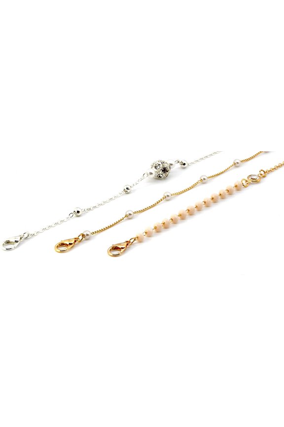 Face Mask Lanyard for Women, Multifunction Mask Chain and Glasses Strap, Luxurious Face Mask Holder, Mask Necklace Holder with Eyeglass Holder, Comfortable Chain Necklaces for masks (Pink Beads)