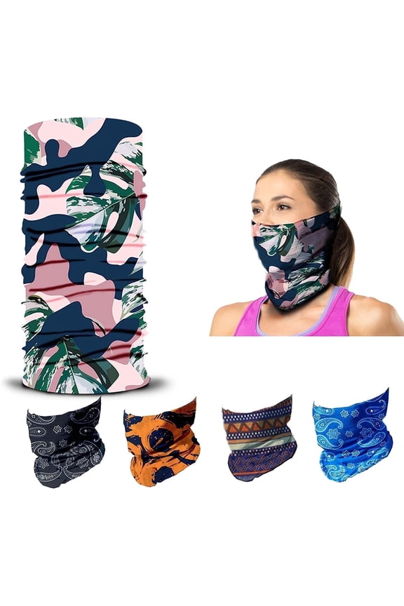 Face Mask, Neck Gaiter, 12-in-1 Headband Scarf, Balaclava, Bandana, Sweatband for Fishing, Hiking, Running & Outdoor Sports, Dustproof & Sun Protection Island Camo