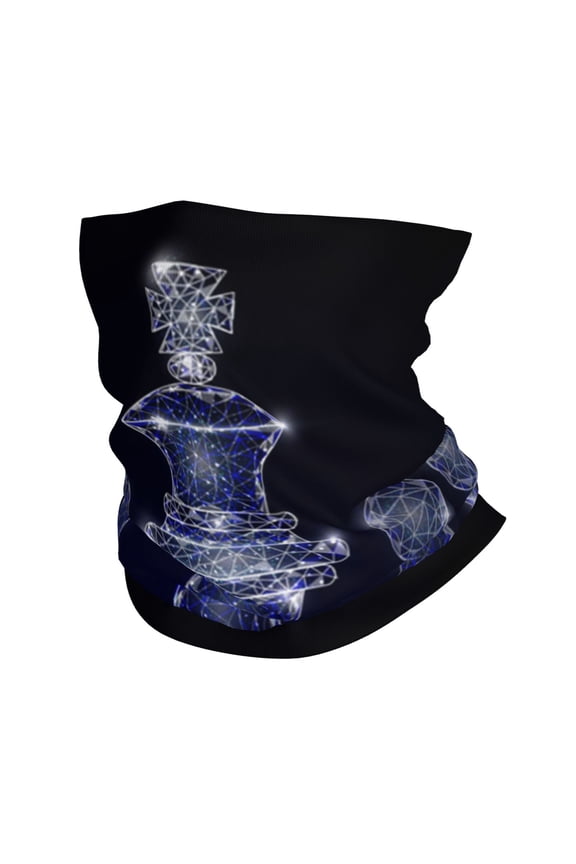 Face Mask Neck Gaiter Windproof Bandana Headwear Breathable Cover Outdoor Scarf, Chess Geometric Polygonal