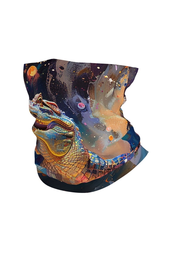 Face Mask Neck Gaiter Windproof Bandana Headwear Breathable Cover Outdoor Scarf, Crocodile Funny Surf Psychedelic