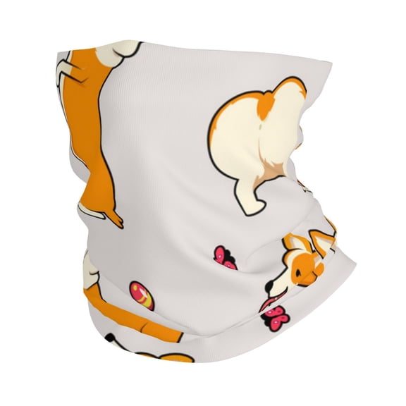 Face Mask Neck Gaiter Windproof Bandana Headwear Breathable Cover Outdoor Scarf, Cute Dogs Welsh Corgi