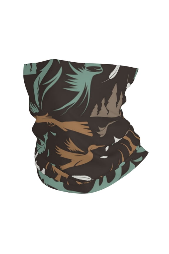 Face Mask Neck Gaiter Windproof Bandana Headwear Breathable Cover Outdoor Scarf, Deer Duck Hunting Vintage