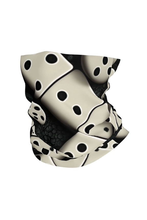 Face Mask Neck Gaiter Windproof Bandana Headwear Breathable Cover Outdoor Scarf, Domino Stones Dominoes Dice Game