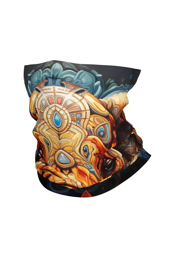 Face Mask Neck Gaiter Windproof Bandana Headwear Breathable Cover Outdoor Scarf, Elephant Indian Psychedelic
