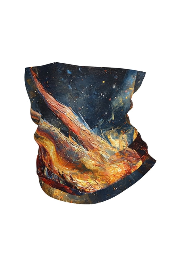 Face Mask Neck Gaiter Windproof Bandana Headwear Breathable Cover Outdoor Scarf, Galaxy Fire Dragon