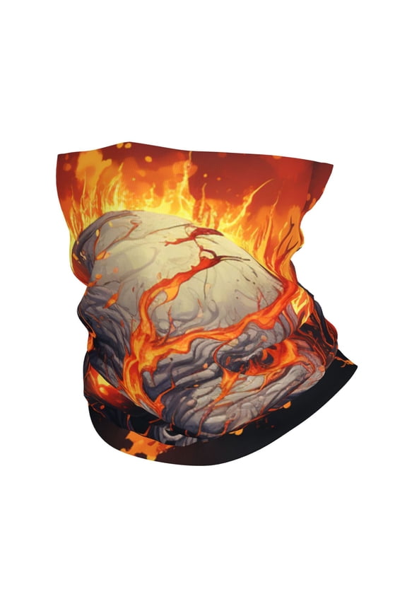 Face Mask Neck Gaiter Windproof Bandana Headwear Breathable Cover Outdoor Scarf, Gothic Skull On Fire Vintage Art