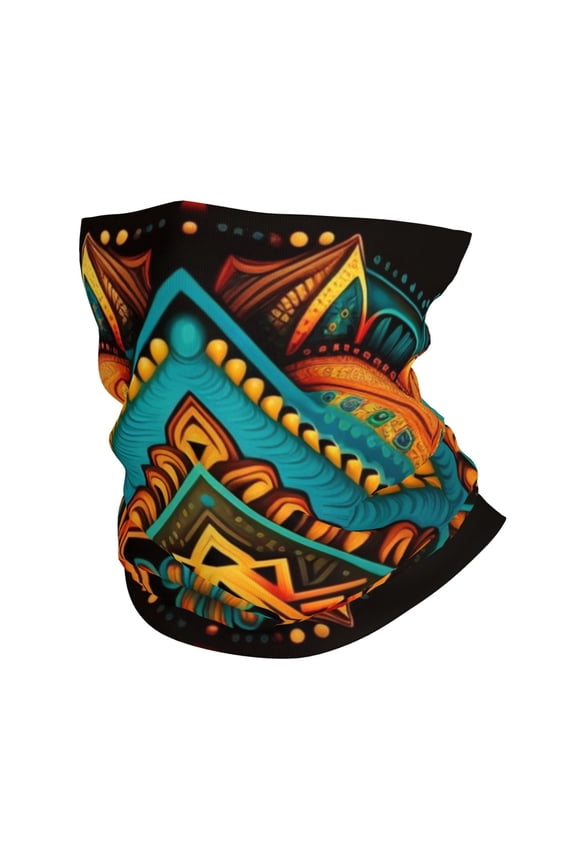 Face Mask Neck Gaiter Windproof Bandana Headwear Breathable Cover Outdoor Scarf, Indian Tribal Ethnic Native