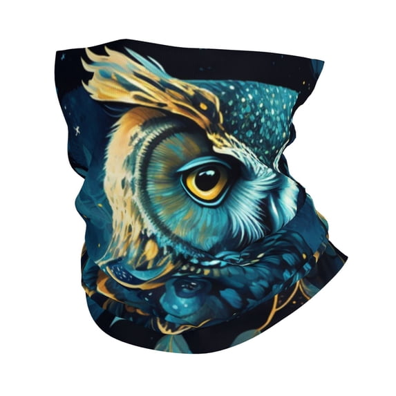 Face Mask Neck Gaiter Windproof Bandana Headwear Breathable Cover Outdoor Scarf, Owl Sky Tree Art