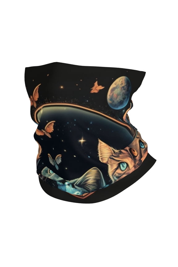Face Mask Neck Gaiter Windproof Bandana Headwear Breathable Cover Outdoor Scarf, Retro Magic Cats Cool Cat