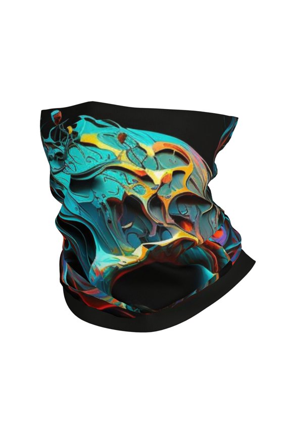 Face Mask Neck Gaiter Windproof Bandana Headwear Breathable Cover Outdoor Scarf, Skull Head Psychedelic Cool