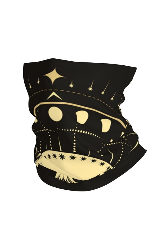 Face Mask Neck Gaiter Windproof Bandana Headwear Breathable Cover Outdoor Scarf, Skull Magic Moon Phases Vintage