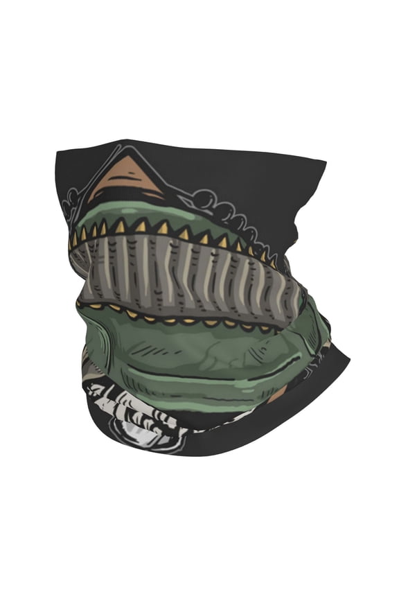 Face Mask Neck Gaiter Windproof Bandana Headwear Breathable Cover Outdoor Scarf, Skull Veteran Army Leaf