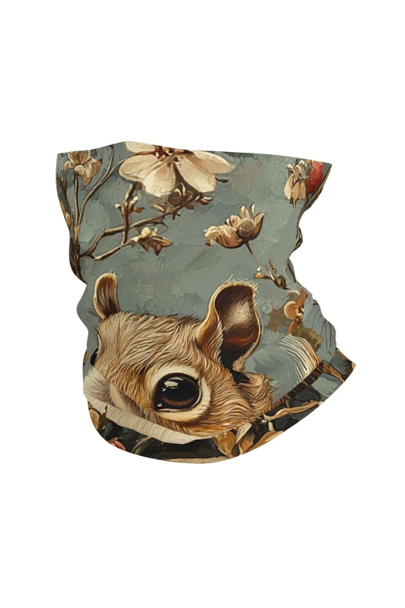 Face Mask Neck Gaiter Windproof Bandana Headwear Breathable Cover Outdoor Scarf, Squirrel Patterns Vintage