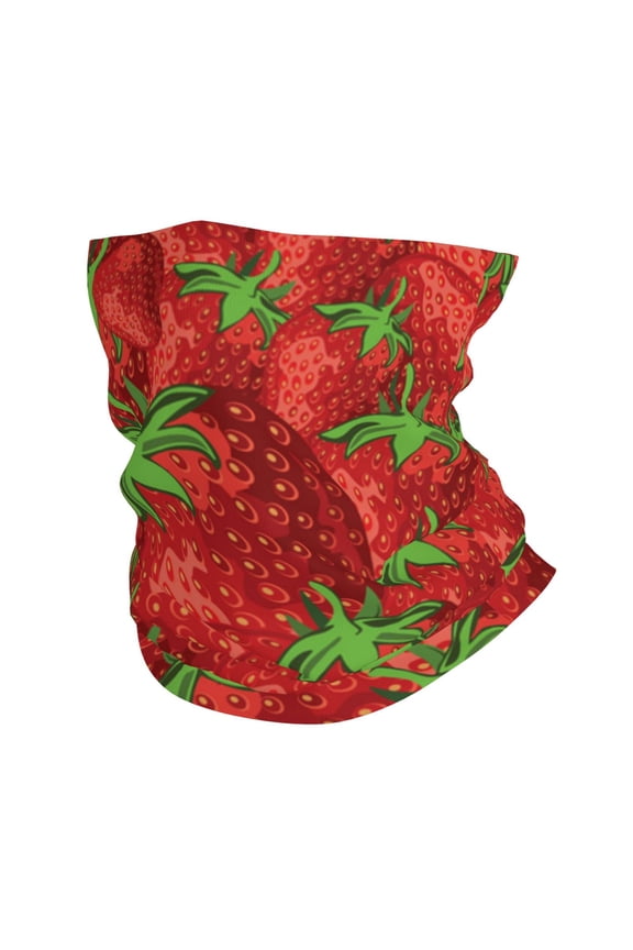 Face Mask Neck Gaiter Windproof Bandana Headwear Breathable Cover Outdoor Scarf, Strawberries Cute Strawberry