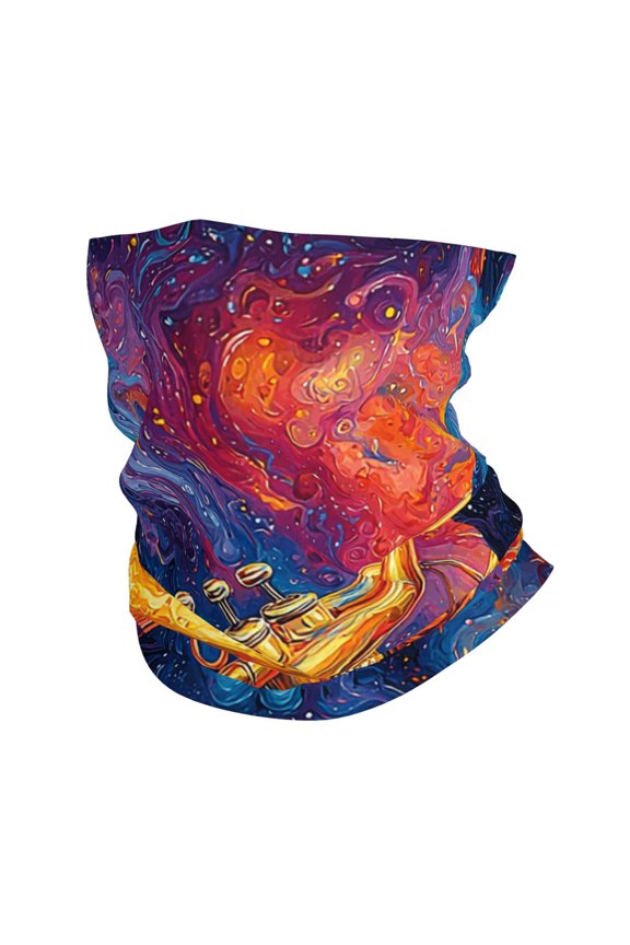 Face Mask Neck Gaiter Windproof Bandana Headwear Breathable Cover Outdoor Scarf, Trumpet Music Psychedelic