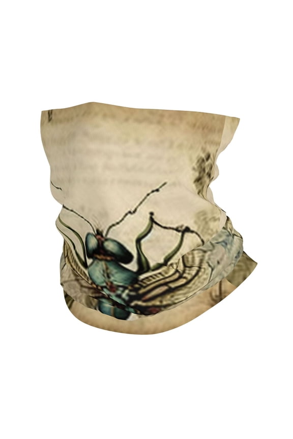 Face Mask Neck Gaiter Windproof Bandana Headwear Breathable Cover Outdoor Scarf, Vintage Dragonfly Art