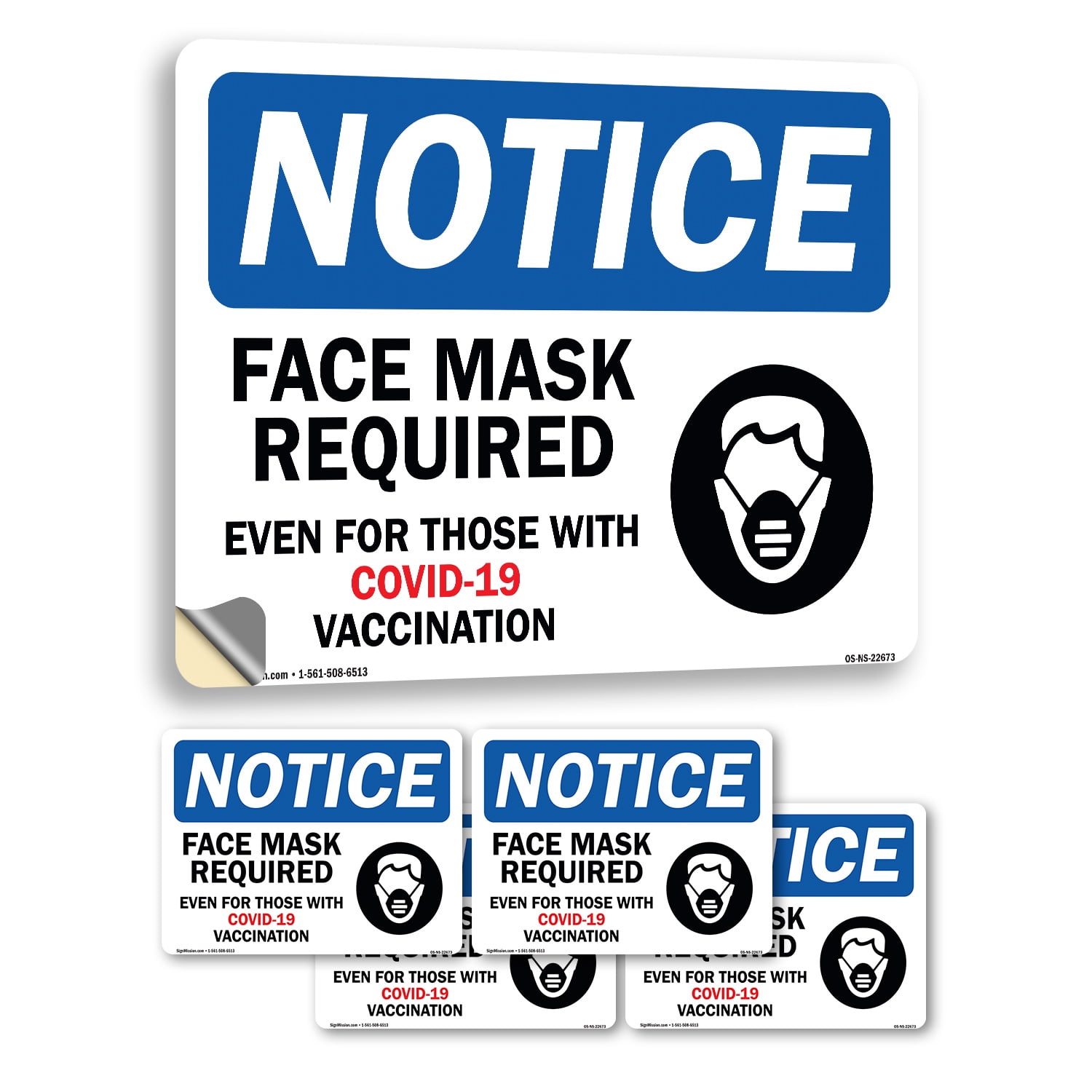 Mask Required Label Face Mask Required Even for Those with Covid-19 Vaccination Public ...