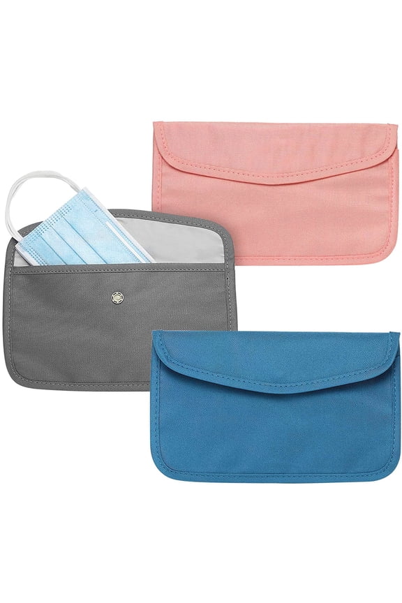 Face Mask Storage, Face Mask Containers, Mask Case Holder, Mask Bag for Disposable Face Masks and Reusable Face Mask Set of 3