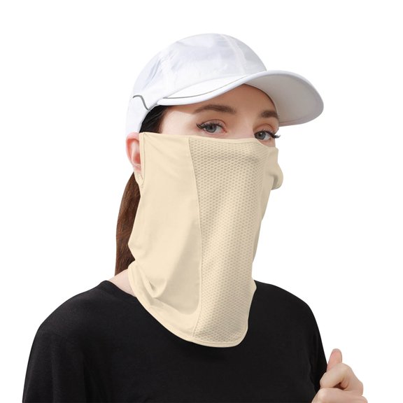 Face Mask UV Protection Sports Lightweight Breathable Golf Cycling Driving Light Yellow A