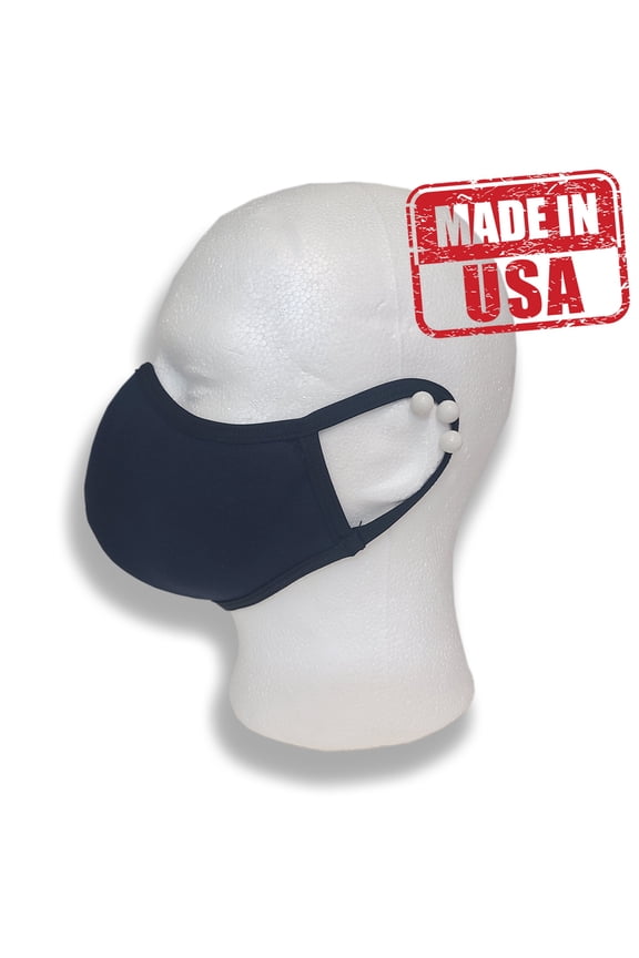 Face Mask Washable Reusable Soft Double Layer Fabric Navy Blue Professional High Quality MADE IN USA