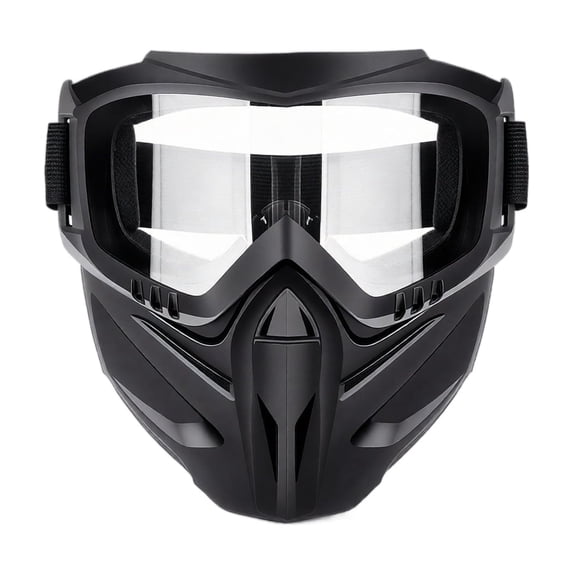 Face Mask with Goggles, Breathable Dustproof Windproof Full Head Cover Skull Mask for Outdoor Cycling Motocross Skiing and Paintball Clear 1Pc