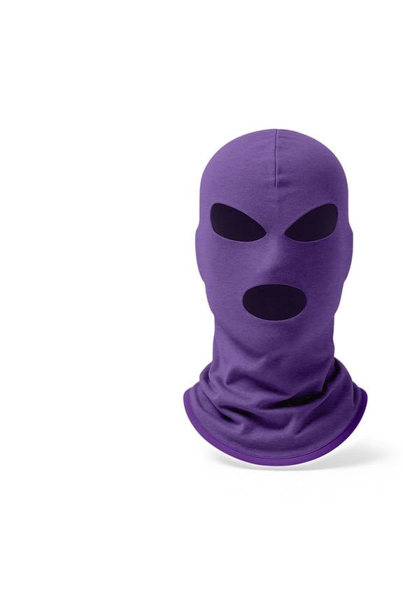 Face Mask with Three Holes for Eyes and Mouth, Motorcycle Riding Balaclava for Wind Protection for Helmet Use Outdoor 10x14Inch Purple