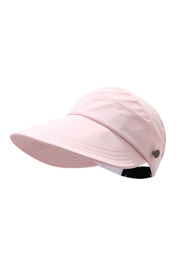 Face MaskWide Brim Visor For Women - Empty Top Wide Brim Adjustable Sun Visors For Women Summer Sun Beach Hats