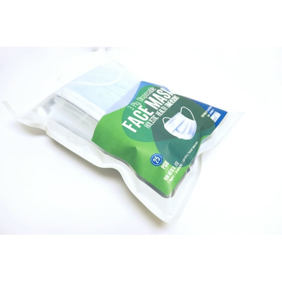 Face Masks 25pcs Disposable, 3 Ply Filter Protectors with Elastic Earloops, Breathable Non-Woven Quality Materials