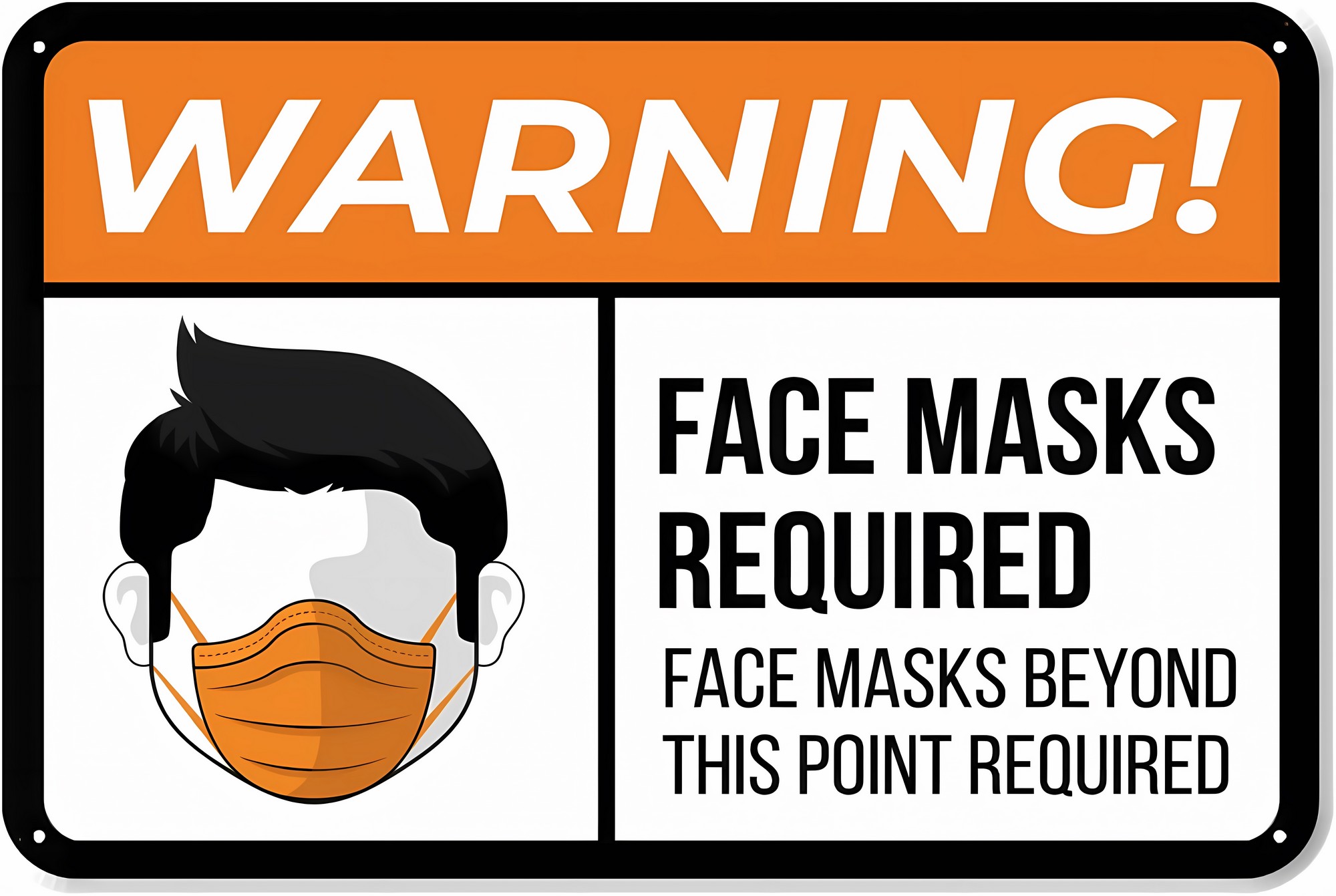 Face Masks Required No Entry Sign PVC0161 - 8