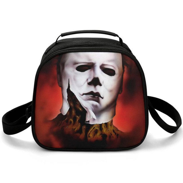 Face Michael Myers Insulated Lunch Bag Portable Lunch Box Reusable