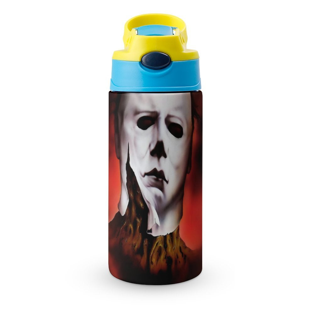 Face Michael Myers Kid's Insulated Water Bottle With Straw Vacuum