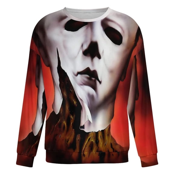 Face Michael Myers Unisex Pullover Sweater Fashion Hoodies Round Neck Sweatshirts for Mens And Womens