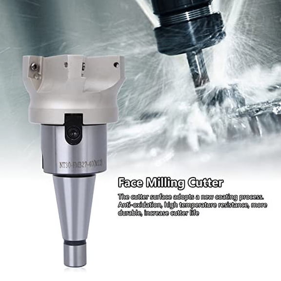 Face Mill Cutter Set, 1pc NT30 FMB27 Collet Chuck Holder 1pc BAP400R-80-27-6 Flute Milling Cutter with 6 or 10 pcs APMT1604 Inserts(10pcs)