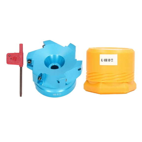 Face Milling Cutter Head, Aluminum Alloy Exterior Coating High Rigidity CNC Milling Cutters, Carbide Inserts, Good Impact Resistance, High Hardness for Metal Processing