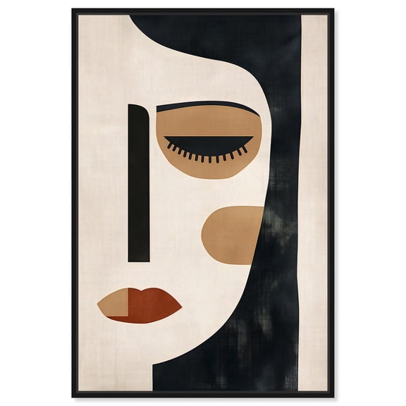 Face Moderne II Canvas Modern Face Abstract by Art Remedy, Black Frame, 20 x 30