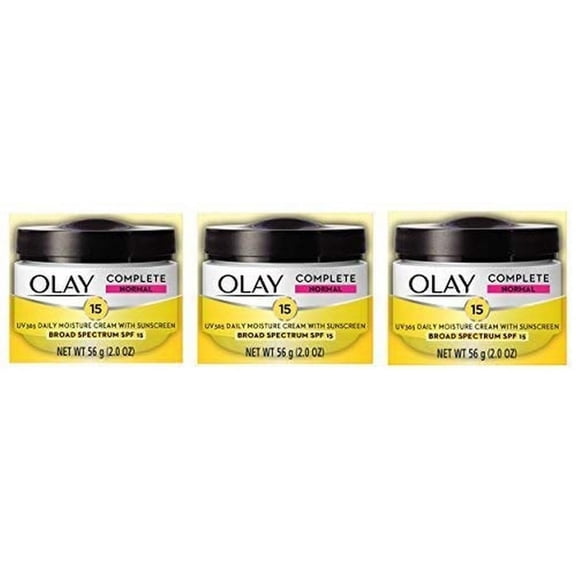 Face Moisturizer By Olay Complete All Day Uv Moisture Cream With Sunscreen Spf 15, Normal Skin, 2 Ounce (Pack Of 3)