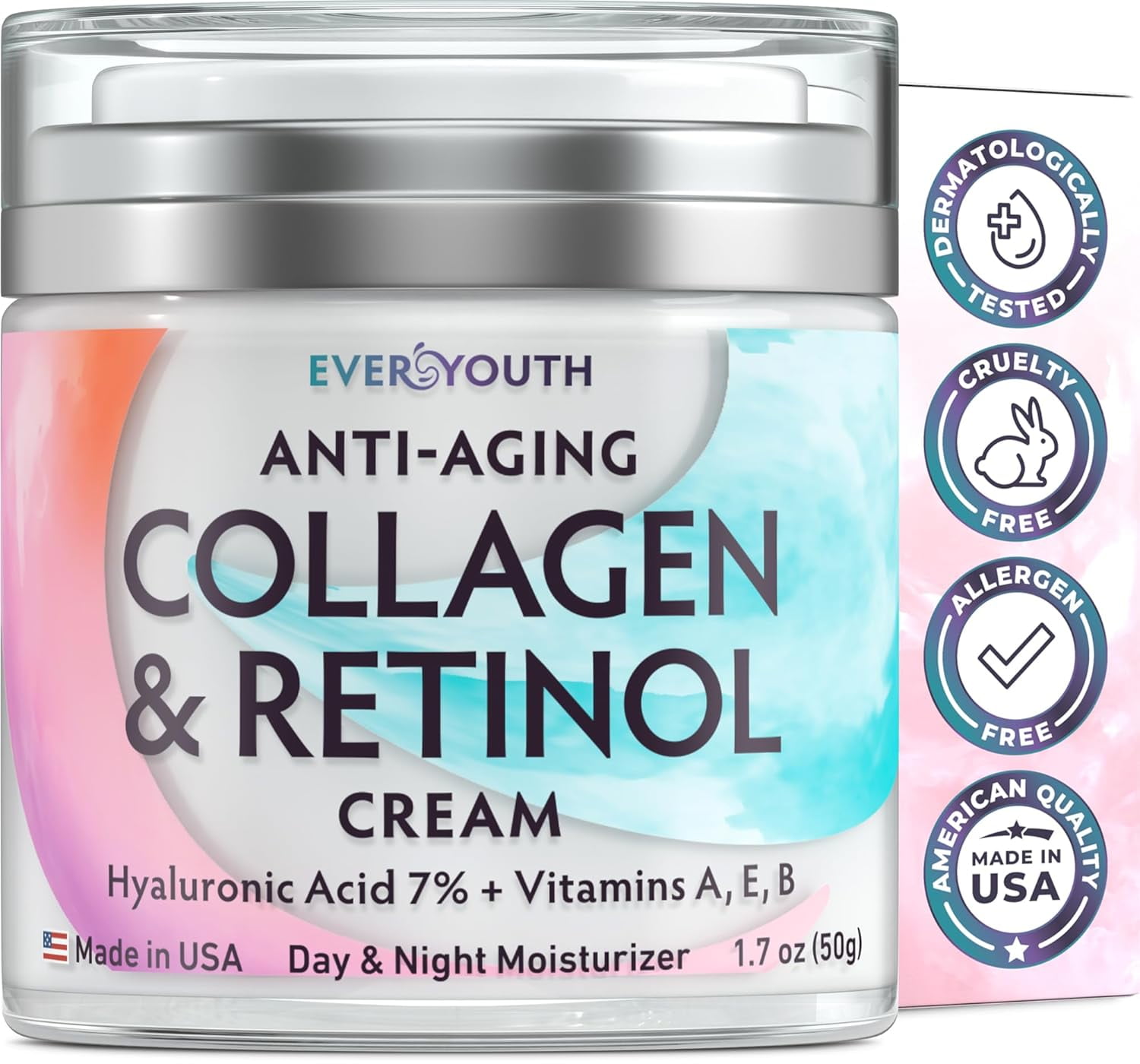 Face Moisturizer for Women, Anti Aging Collagen Cream for Face with