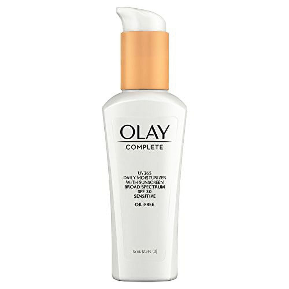 Face Moisturizer by Olay Complete Daily Defense All Day Moisturizer With Sunscreen, SPF30 Sensitive Skin, 2.5 fl. Oz., (Pack of 2)