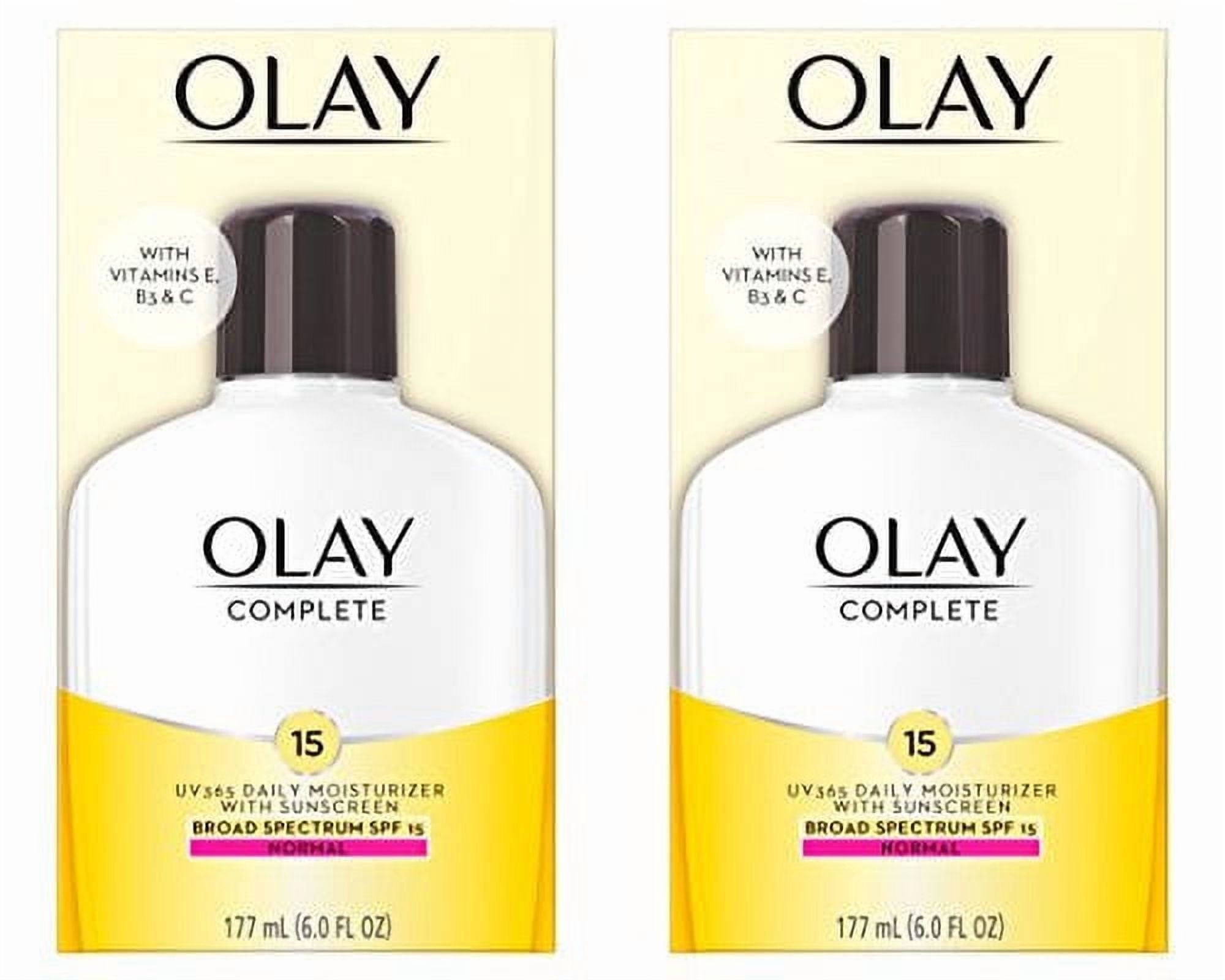 Face Moisturizer by Olay Complete Lotion All Day Moisturizer with SPF 15 for Normal Skin, 6 Fl Oz (Pack of 2)