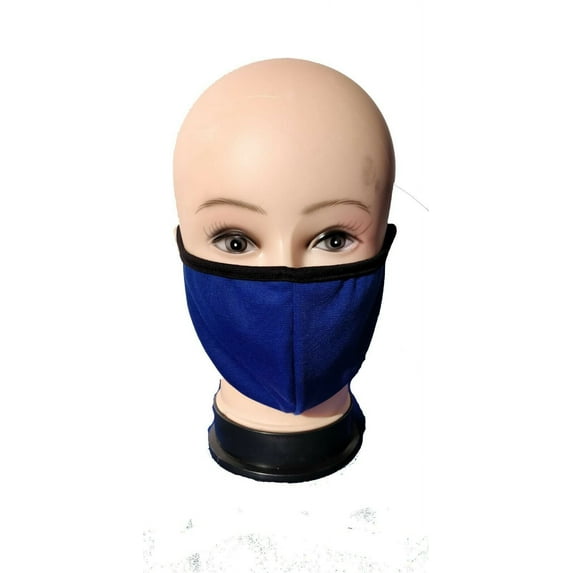 Face Nose Mask Unisex Washable Reusable Soft Double Layer Cotton Filter Packet Color Blue