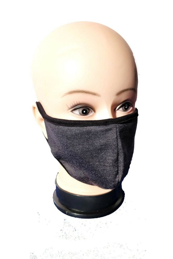 Face Nose Mask Unisex Washable Reusable Soft Double Layer Cotton Filter Packet Color Grey