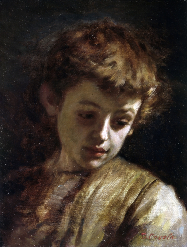 Face Of A Boy (Volto Di Fanciullo) Canvas Art - (18 x 24)
