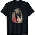 thumbnail image 1 of Face Of Christ On A Cross With Crown Of Thorns T-Shirt, 1 of 5