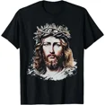 thumbnail image 1 of Face Of Jesus Christ Crown Design Gift Idea T-Shirt Unisex S-5XL Hot Trending Shirt, Vintage Birthday Gift, 1 of 2