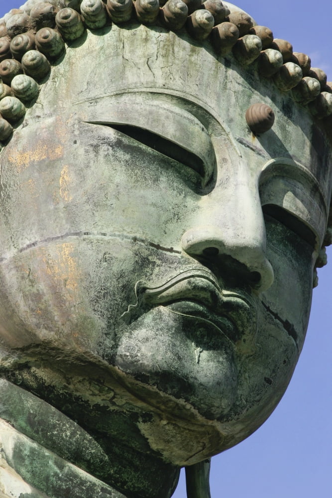 Face Of The Daibutsu Or Great Buddha Close Up Canvas Art - Mark Thomas Design Pics (12 x 19)