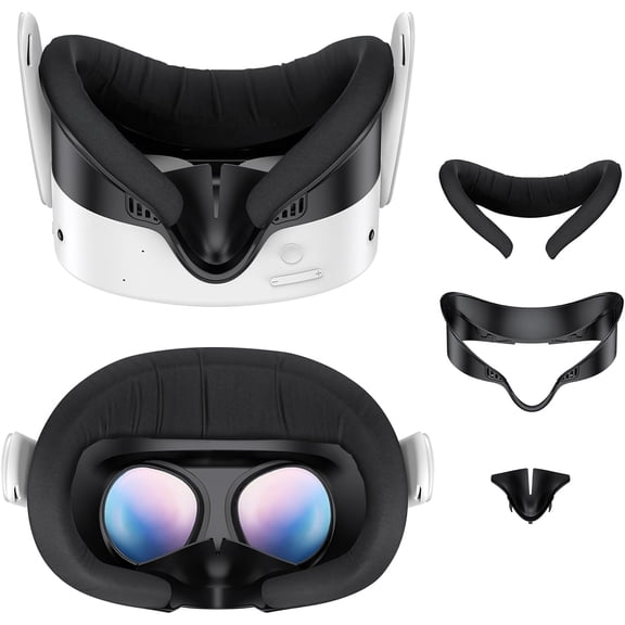 Face Pad Cover for Oculus Quest 3S - Widen Facial Interface with Detachable Nose Pad, Ice Silk Face Cushion Replacement for Meta Quest 3S Accessories, Air-Circulation Design, Not fit for Quest 3