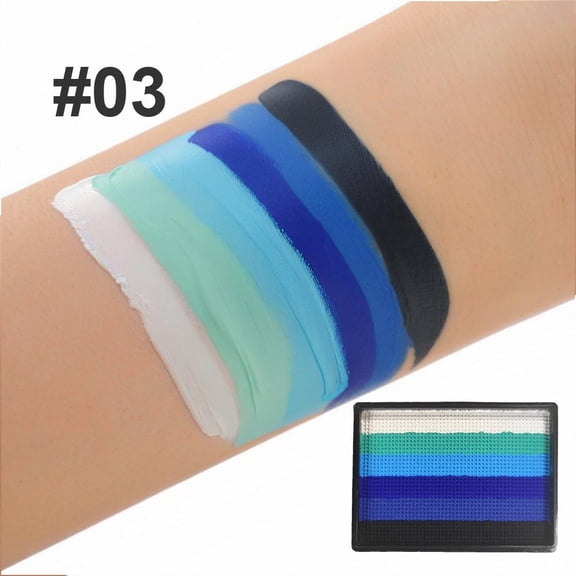 Face Paint Kit,Body Paint,Rainbow Split Cake Face Paint Palette, Water Activated Face and Body Paint with 6 Color Neon Pastel Blend for Halloween Makeup(C 25g/0.88oz)