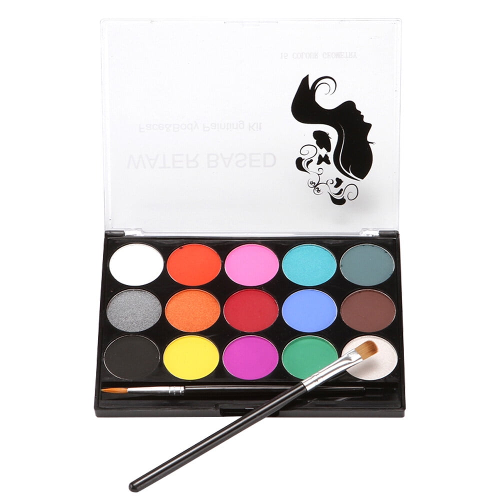 Face Paint Kit Professional Water Based Body Paint 15 Colors Washable